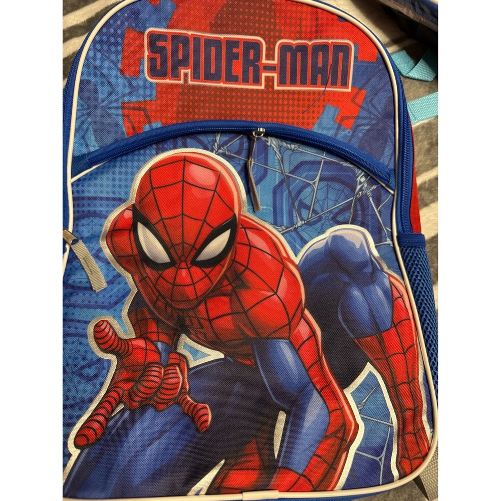 Marvel Spider-Man Backpack Blue Red Superhero School Bag Kids Fast Forward‎ NY